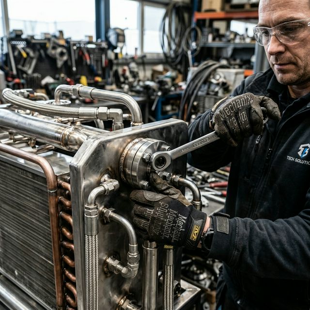 Técnico Reparando Equipo Industrial de Refrigeración ARC